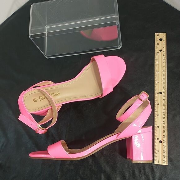 Dream Pairs Women's SZ 9.5 Hot Pink Carnival Ankle Strap Sandals Heels . - Picture 7 of 10
